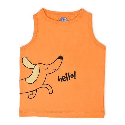 Mi Arcus Blue, Orange & Pink Vest-Printed-Cotton-Pack of 3-For Infants