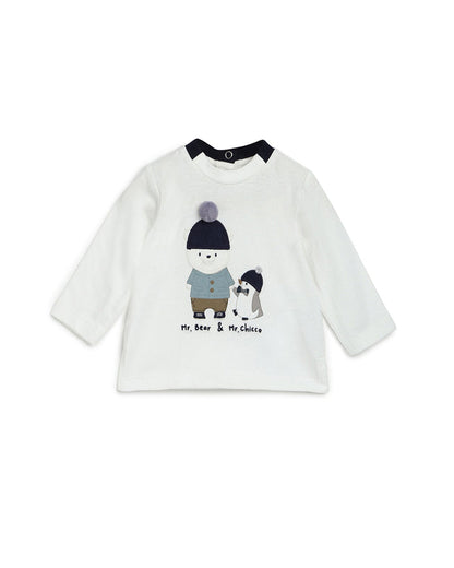Chicco Bronze T-shirt-Mr. Bear Printed-Cotton-For Infants