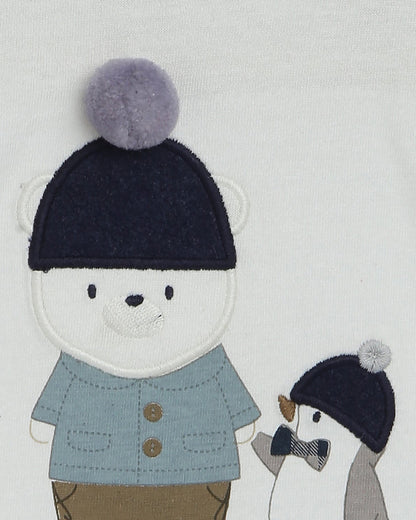 Chicco Bronze T-shirt-Mr. Bear Printed-Cotton-For Infants
