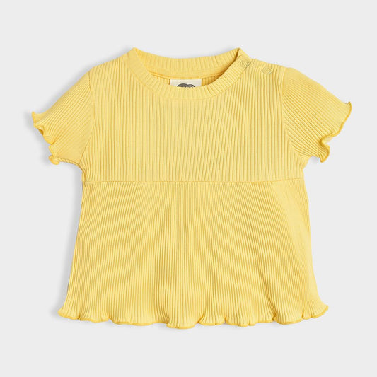 Mi Arcus Yellow Coord Set-Solid-Cotton-For Infants
