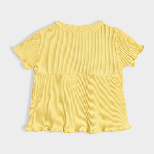 Mi Arcus Yellow Coord Set-Solid-Cotton-For Infants