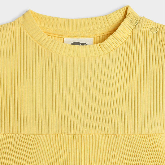 Mi Arcus Yellow Coord Set-Solid-Cotton-For Infants