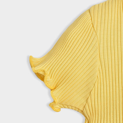 Mi Arcus Yellow Coord Set-Solid-Cotton-For Infants