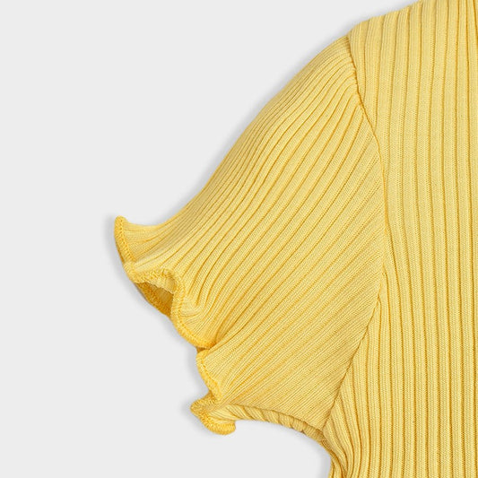 Mi Arcus Yellow Coord Set-Solid-Cotton-For Infants