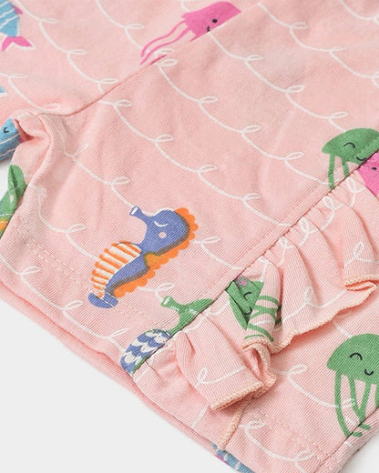 Mi Arcus Blue, Pink & Multicolor Shorts-Animal Print-Cotton-Pack of 3-For Infants