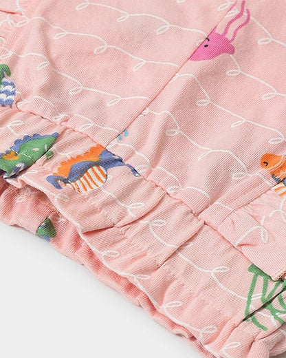 Mi Arcus Blue, Pink & Multicolor Shorts-Animal Print-Cotton-Pack of 3-For Infants