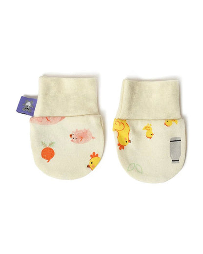 Mi Arcus Yellow, Pink & Multicolor Mittens-Solid-Cotton-Pack of 3-For Infants