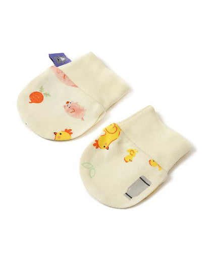 Mi Arcus Yellow, Pink & Multicolor Mittens-Solid-Cotton-Pack of 3-For Infants