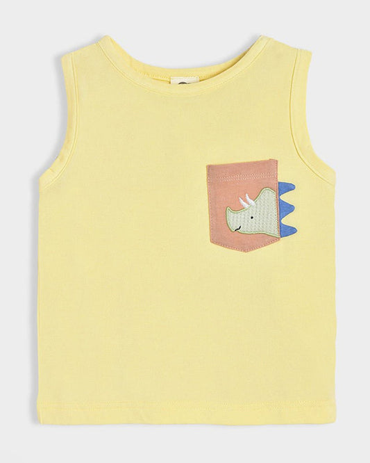 Mi Arcus Green, Yellow & Multicolor Vest-Dinomite Raury-Cotton-Pack of 3-For Infants