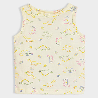 Mi Arcus Green, Yellow & Multicolor Vest-Dinomite Raury-Cotton-Pack of 3-For Infants