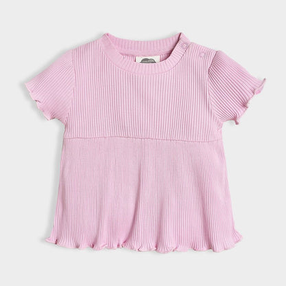 Mi Arcus Pink Coord Set-Solid-Cotton-For Infants