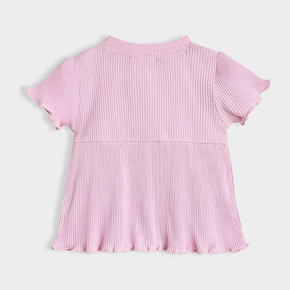 Mi Arcus Pink Coord Set-Solid-Cotton-For Infants