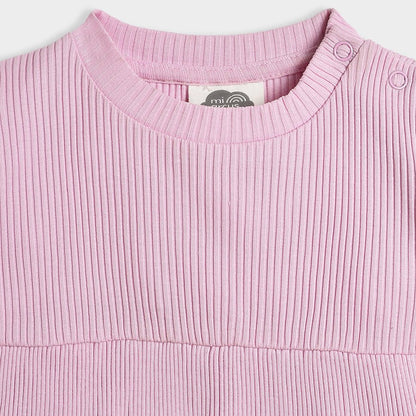 Mi Arcus Pink Coord Set-Solid-Cotton-For Infants