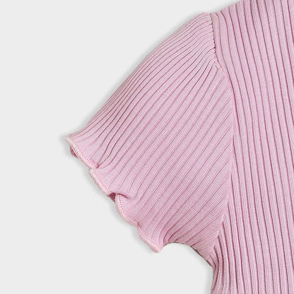 Mi Arcus Pink Coord Set-Solid-Cotton-For Infants