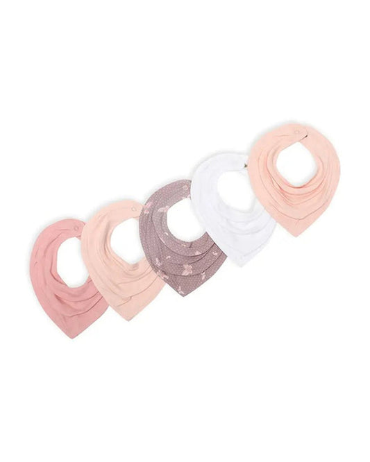 Mi Arcus Drool Knitted Bibs-Pink-Cotton-0 to 3M-Pack of 5-For Infants