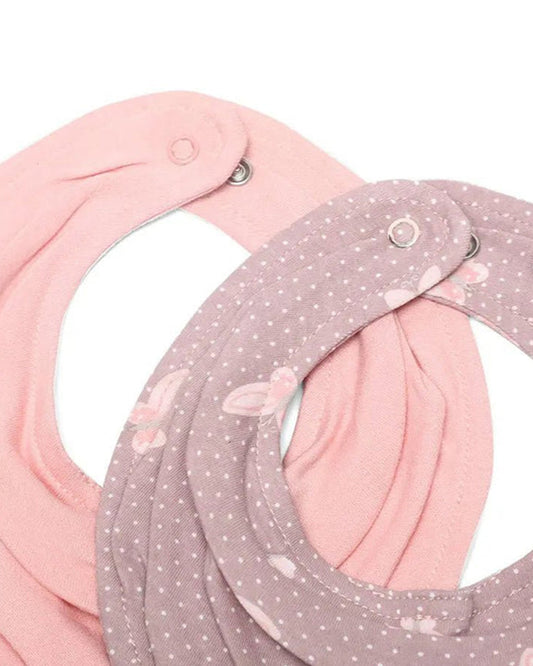 Mi Arcus Drool Knitted Bibs-Pink-Cotton-0 to 3M-Pack of 5-For Infants