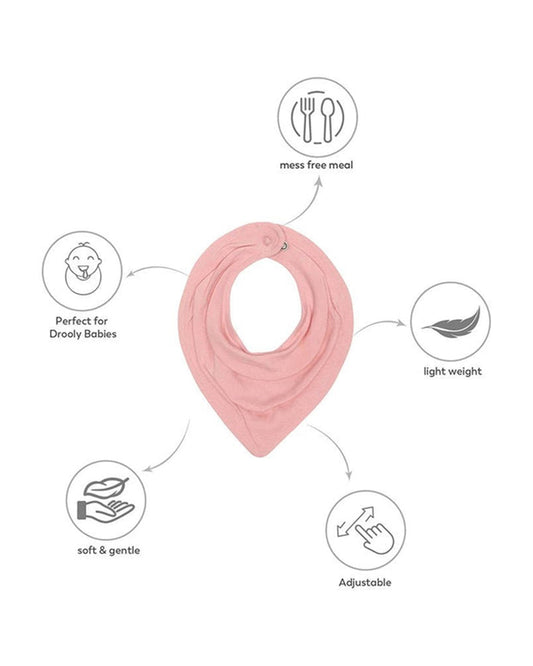 Mi Arcus Drool Knitted Bibs-Pink-Cotton-0 to 3M-Pack of 5-For Infants