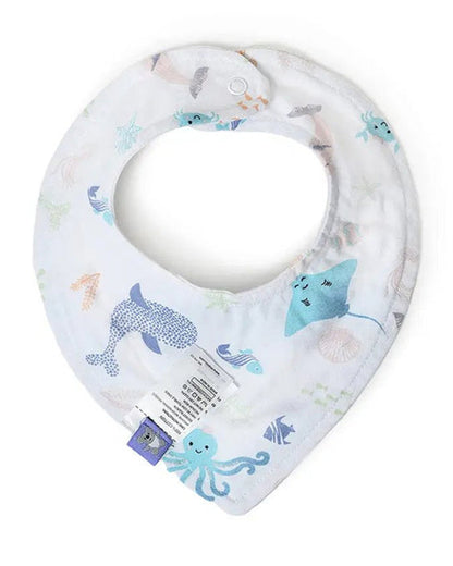 Mi Arcus Kids Drool Knitted Bibs-Blue-Cotton-0 to 3M-Pack of 5-For Infants