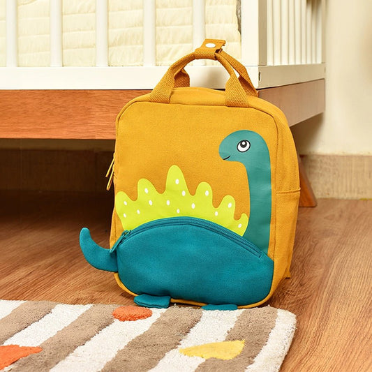 Mi Arcus Dinomite Woven Backpack With Padded Back & Adjustable Shoulder Straps-100% Cotton-Mustard