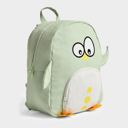 Mi Arcus Bloom Woven Backpack With Padded Back & Adjustable Shoulder Straps-100% Cotton-Green