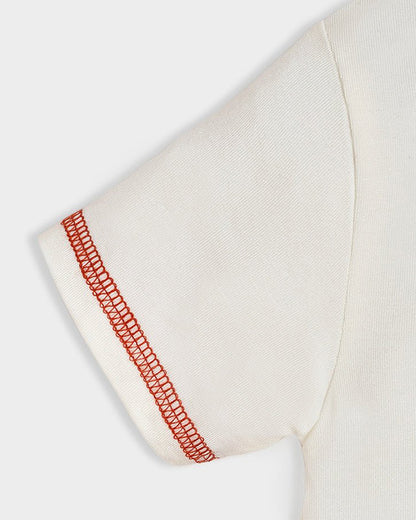 Mi Arcus White T-shirt-Dinomite Knitted-Modal-For Infants
