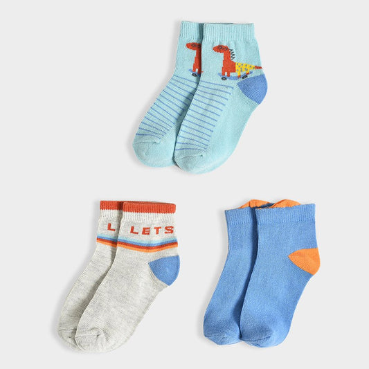 Mi Arcus Multicolor Socks-Dinomite Play-Cotton-Pack of 3-For Infants