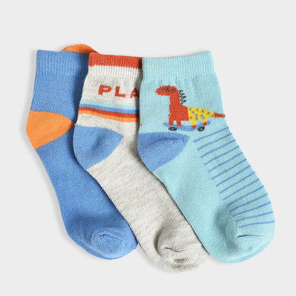 Mi Arcus Multicolor Socks-Dinomite Play-Cotton-Pack of 3-For Infants