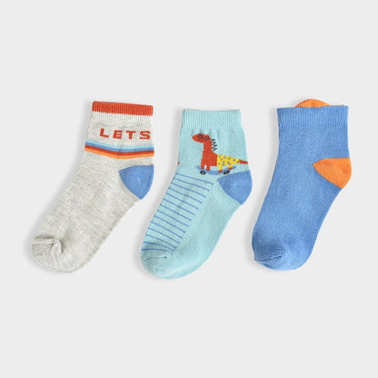 Mi Arcus Multicolor Socks-Dinomite Play-Cotton-Pack of 3-For Infants