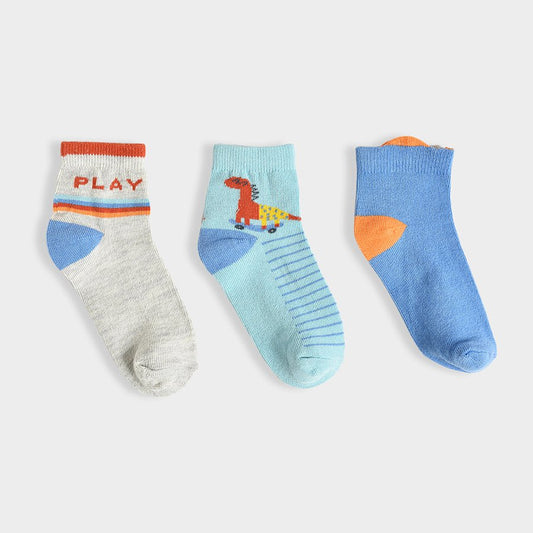 Mi Arcus Multicolor Socks-Dinomite Play-Cotton-Pack of 3-For Infants