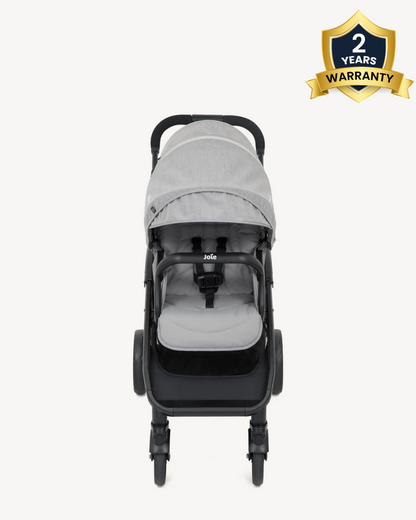 Joie Evalite Duo Twin Stroller-Multiple Recline Positions-Adjustable Leg Rest-Pram For 0 to 3Y (Upto 15 Kg)-Grey Flannel