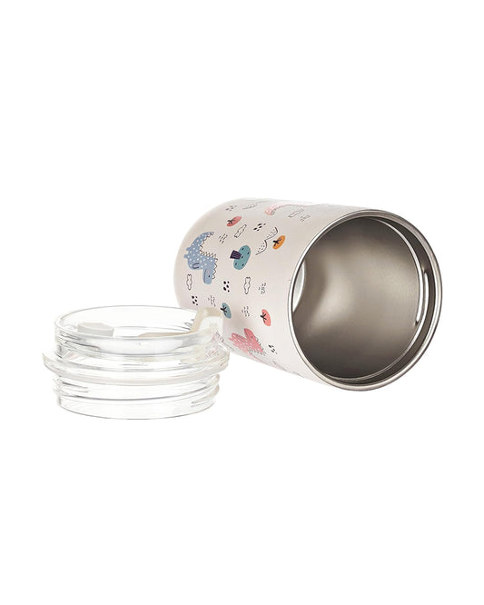 Earthism Double Wall Insulated Stainless Steel Tumbler-Dino-With Lid & Straw-For Infants