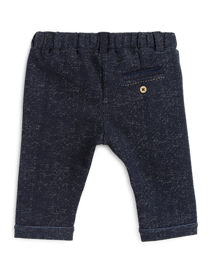 Chicco Dark Grey & Blue T-shirt & Jeans Set-Printed-Cotton Blend-For Infants