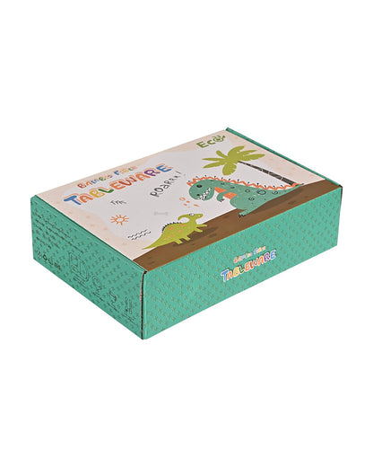 Earthism Eco-Friendly Bamboo Fiber Meal Set-Big Dino-Set of 5-For Feeding Infants