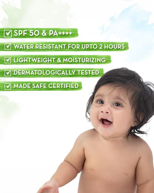 Mamaearth Rich Moisturizing Ultra Light Sunscreen-SPF 50 Baby Sunscreen-With Calendula & Zinc Oxide