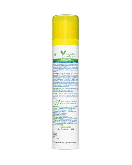 Mamaearth Rich Moisturizing Ultra Light Sunscreen-SPF 50 Baby Sunscreen-With Calendula & Zinc Oxide