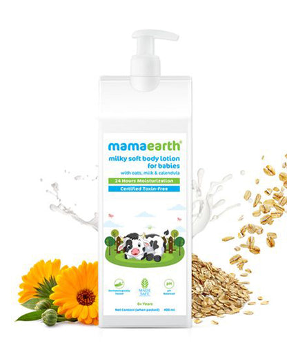 Mamaearth Deeply Nourishing Baby Body Wash, Gentle Cleansing Baby Shampoo & Milky Soft Baby Body Lotion-400ml