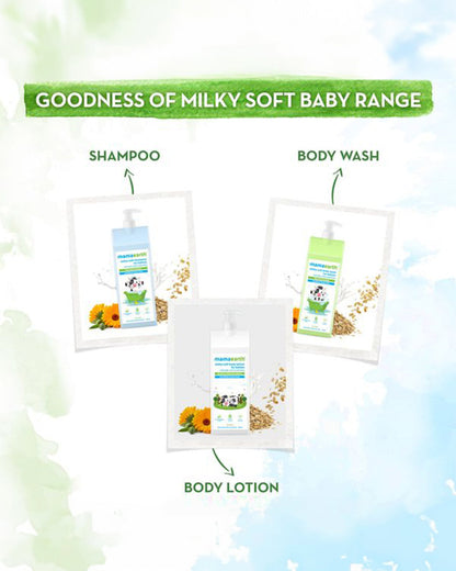 Mamaearth Deeply Nourishing Baby Body Wash, Gentle Cleansing Baby Shampoo & Milky Soft Baby Body Lotion-400ml