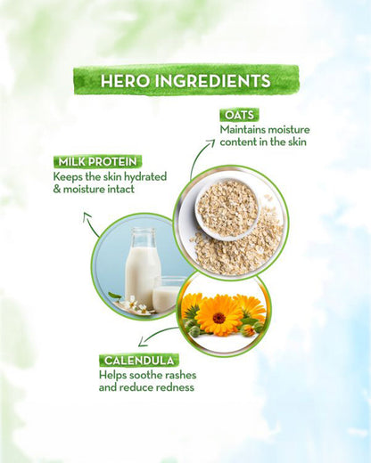 Mamaearth Milky Soft Baby Body Wash (400ml), Milky Soft Diaper Rash Cream (50g) & Moisturizing Daily Baby Lotion (400ml)