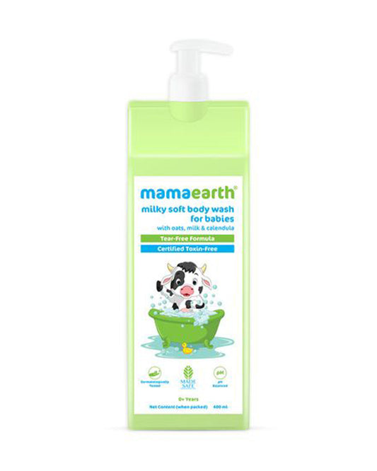 Mamaearth Milky Soft Baby Body Wash (400ml), Milky Soft Diaper Rash Cream (50g) & Moisturizing Daily Baby Lotion (400ml)