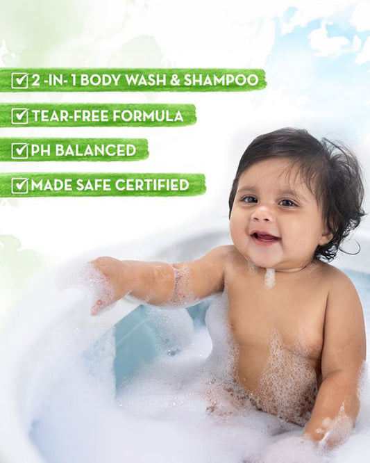 Mamaearth Milky Soft 2 in 1 Head to Toe Wash & Moisturizing Daily Baby Lotion-400ml