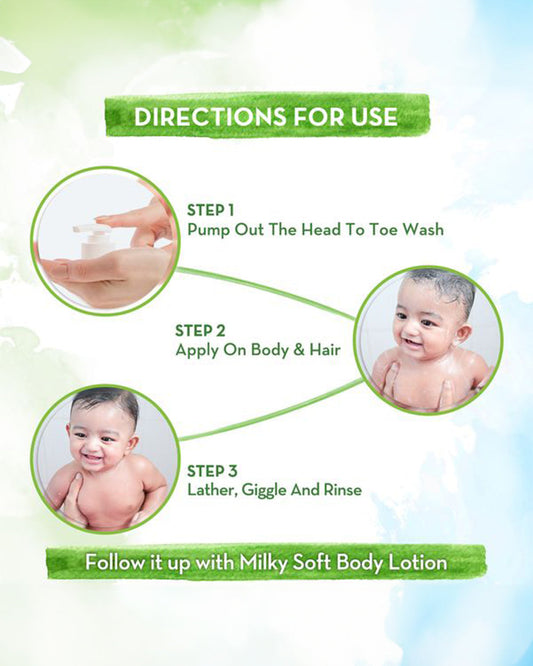 Mamaearth Milky Soft 2 in 1 Head to Toe Wash & Moisturizing Daily Baby Lotion-400ml