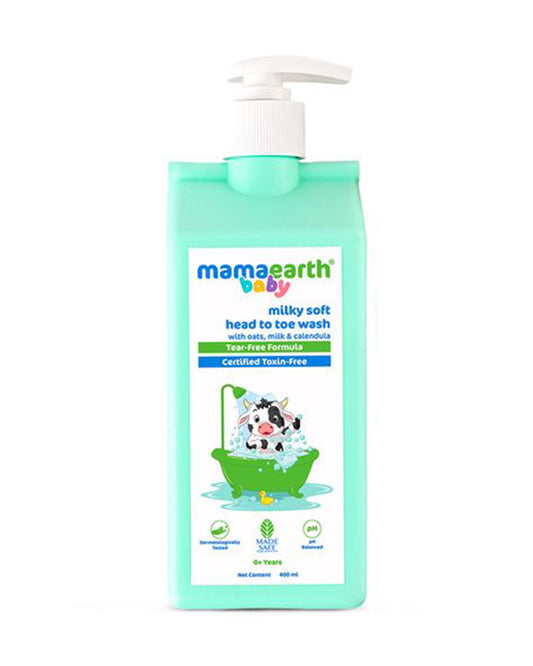 Mamaearth Milky Soft 2 in 1 Head to Toe Wash-With Oats, Milks & Calendula