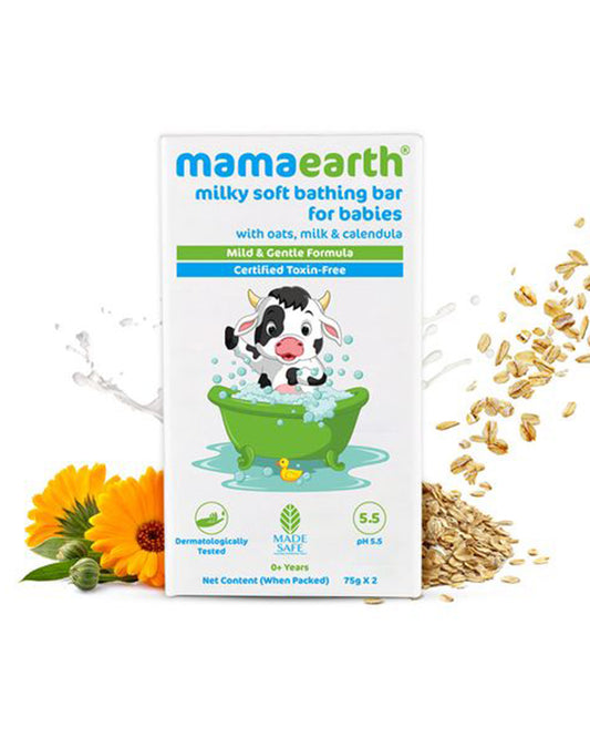 Mamaearth Milky Soft Baby Soap Bar-WIth Oats, Milk & Calendula-75 g