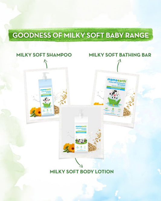 Mamaearth Foaming Kids Face Wash (150ml), Kids Body Wash (300ml), Milky Soft Baby Soap Bar (Packof 2) & Moisturizing Daily Baby Lotion (100ml)