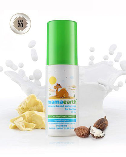 Mamaearth Kids Body Wash (300ml), Mineral Based SPF20+ Baby Sunscreen (100ml), Moisturizing Baby Soap Bar (Pack of 2) & Nourishing Baby Hair Oil (100ml)
