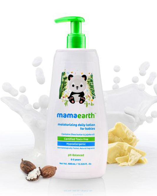 Mamaearth Nourishing Baby Soap Bar (Pack of 5), Milky Soft Diaper Rash Cream (50g) & Moisturizing Daily Baby Lotion (400ml)