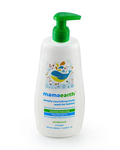 Mamaearth Deeply Nourishing Baby Body Wash, Gentle Cleansing Baby Shampoo & Milky Soft Baby Body Lotion-400ml