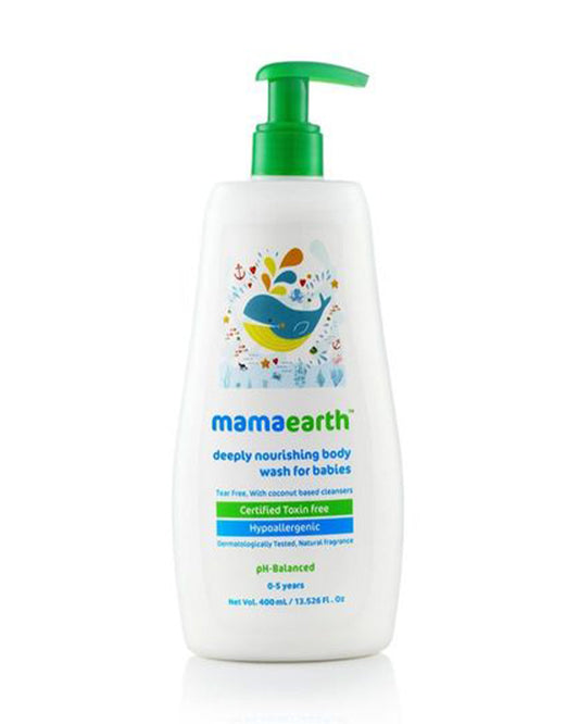Mamaearth Deeply Nourishing Baby Body Wash, Gentle Cleansing Baby Shampoo & Milky Soft Baby Body Lotion-400ml