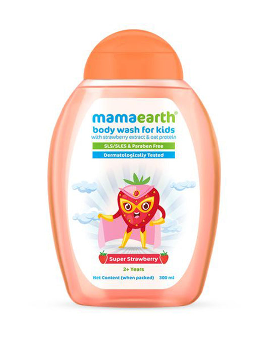 Mamaearth Kids Body Wash-With Strawberry Extract & Oat Protein