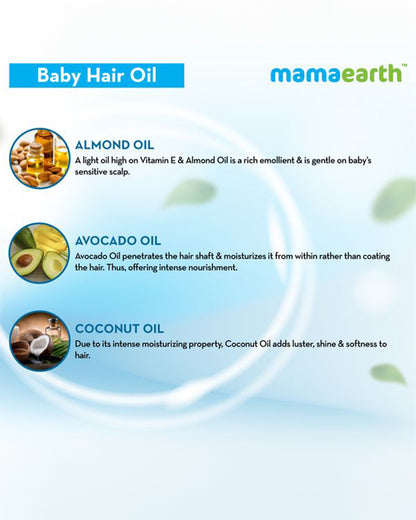 Mamaearth Nourishing Baby Hair Oil-With Almond & Avocado Oil